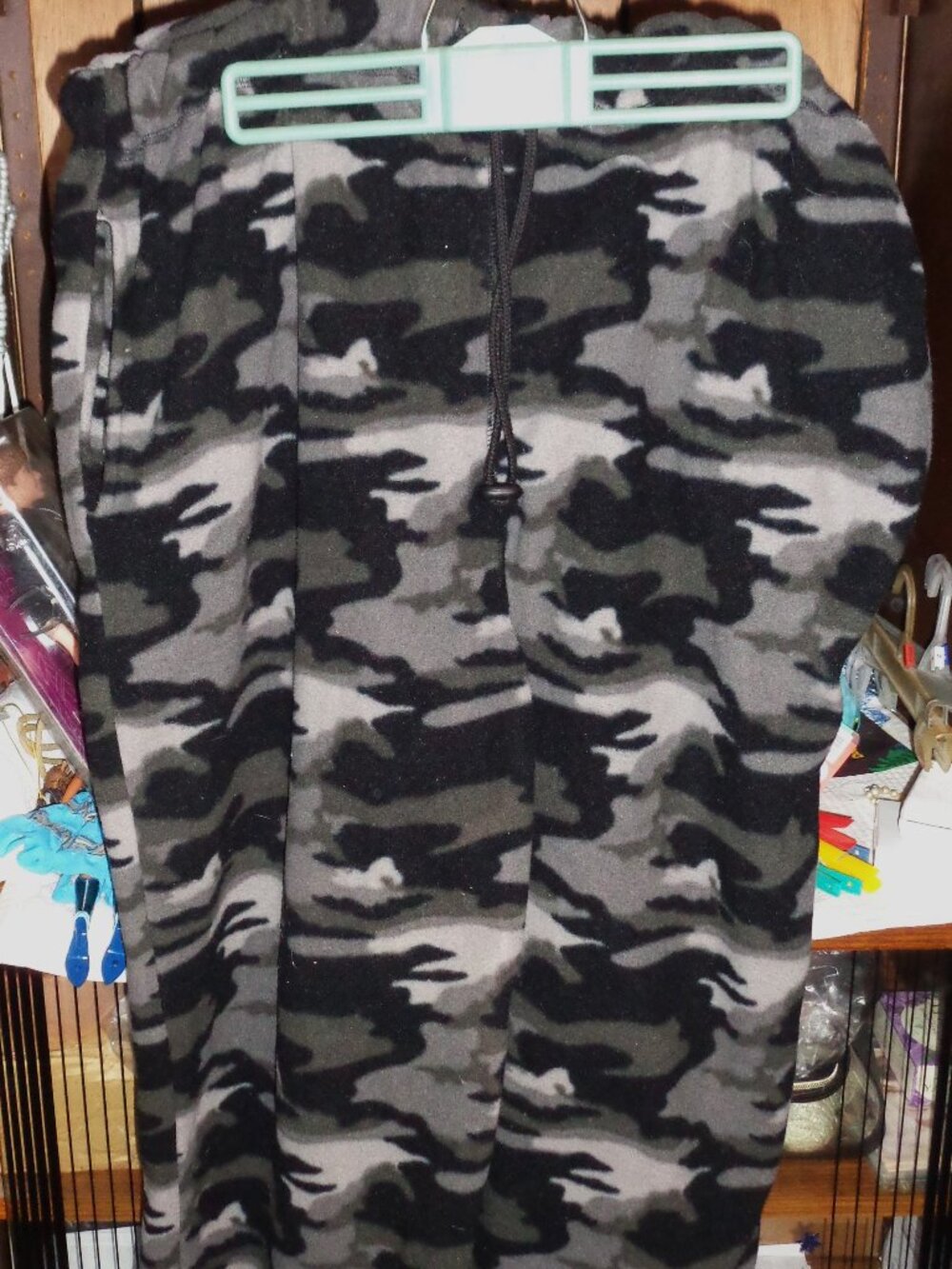 EXCELLENT SEVEN APPAREL FLEECE CAMOUFLAGE PANTS-SZ 2X-POCKETS,ELASTIC WAIST